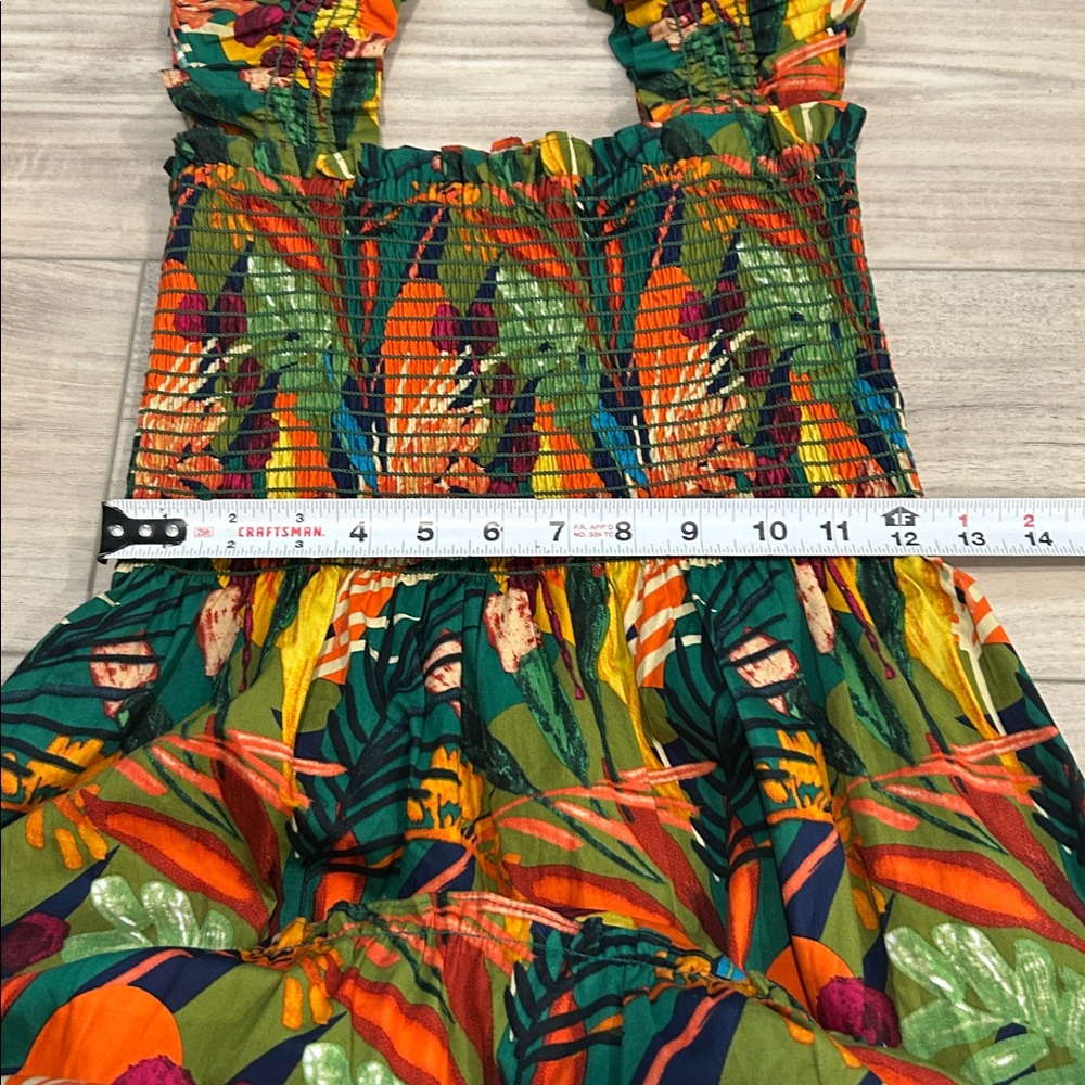 O.P.T Lazy Afternoon Tropical Print Midi Dress size Small Torpical Midi Dress - Picture 12 of 13